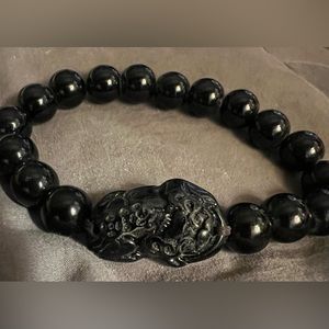 Black Feng Shui Obsidian Stone Pi Xiu Bead Bracelet